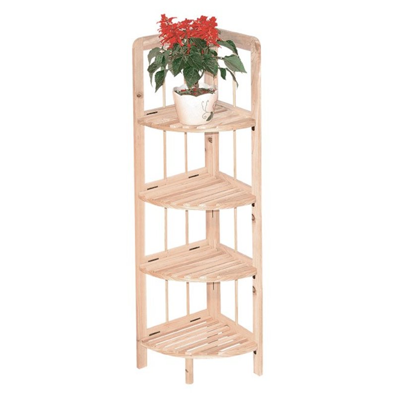 Étagère d’Angle en Pin avec 4 Tablettes 27x27x109 cm Unionwood Étagère d’Angle en Pin avec 4 Tablettes 27x27x109 cm Unionwood