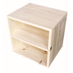 Mobile Modulare in Pino Massiccio Grezzo con 1 Ripiano 36x30x36 cm Unionwood