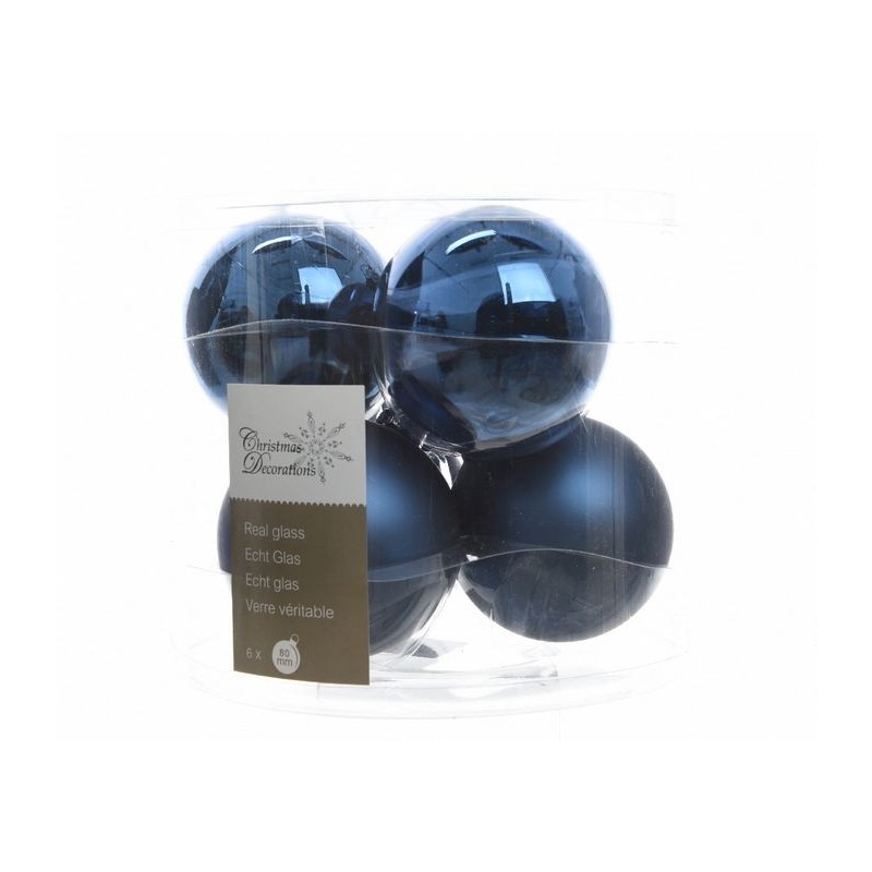 Glass balls Dim. 8 cm 6 Pieces Glass balls Dim. 8 cm 6 Pieces