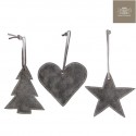 Coeur Star Tree En Cuir Gris. Pièce unique