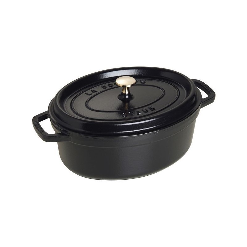 Cocotte Ovale 29 cm Noire en Fonte