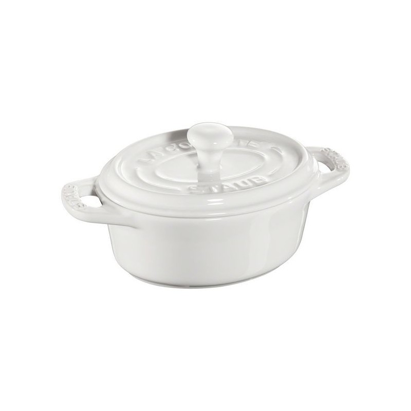 Oval Mini Cocotte 11 cm White in Ceramic Oval Mini Cocotte 11 cm White in Ceramic