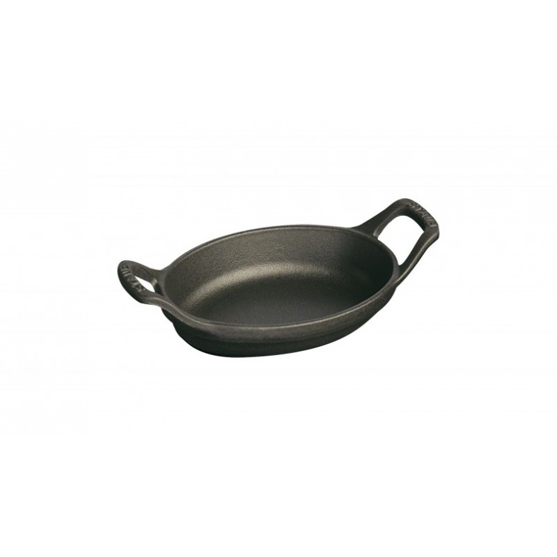 Mini Oval Baking Dish 15 cm Black in Cast Iron Mini Oval Baking Dish 15 cm Black in Cast Iron