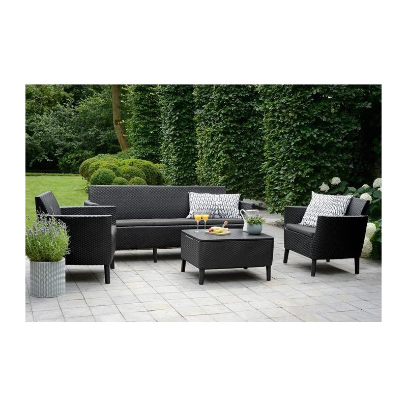 Keter 3 Seater Sofa SALEMO Graphite Keter 3 Seater Sofa SALEMO Graphite