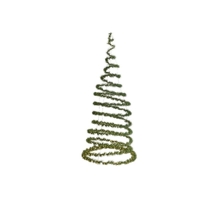 Albero di Natale a Spirale da appendere Luminoso Verde dim 97 cm