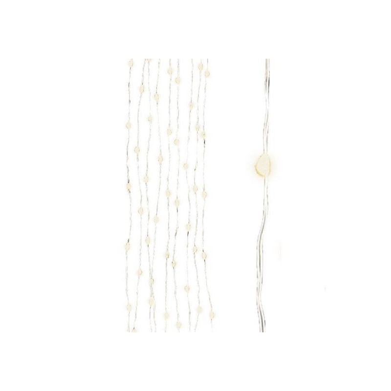 Micro led a fili uniti da esterno Argento/ Bianco dim 100 cm-100L