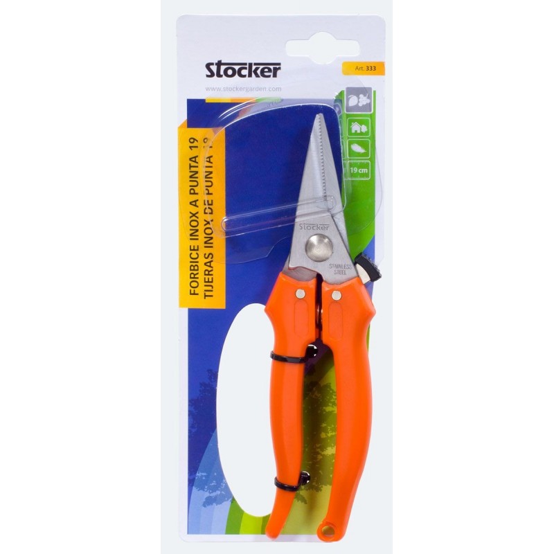 Pointed Stainless Steel Pruning Shears Stocker 19 cm Pointed Stainless Steel Pruning Shears Stocker 19 cm