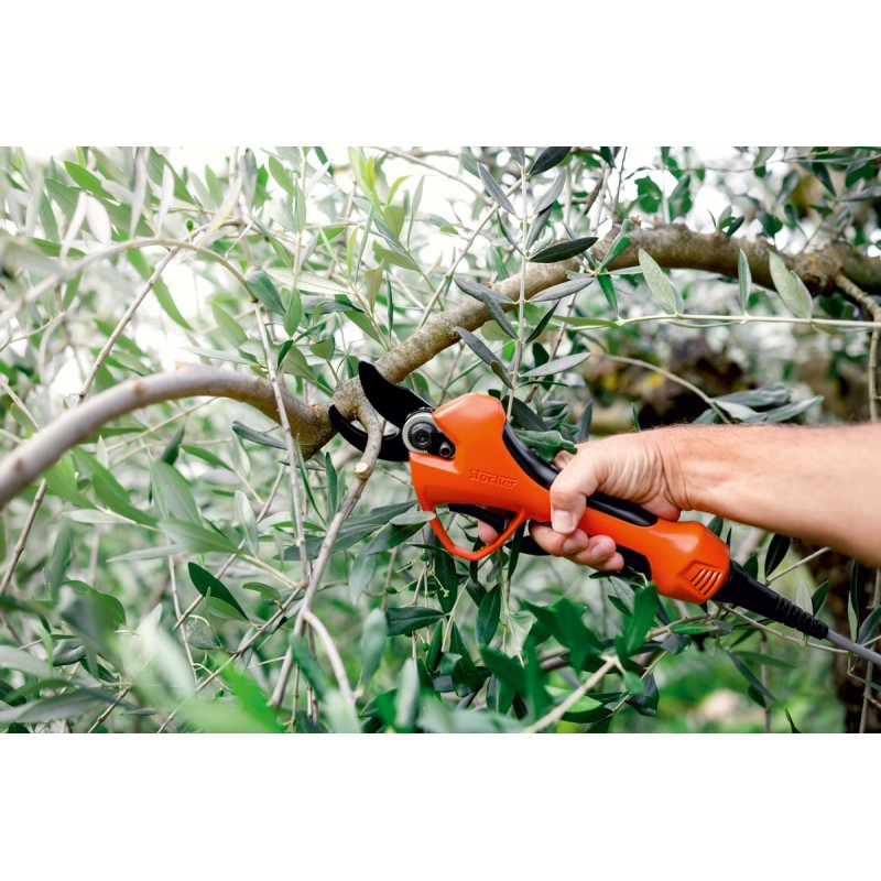 Electric Pruning Shears Stocker Vulcano E-35 TPC with Battery and cable belt