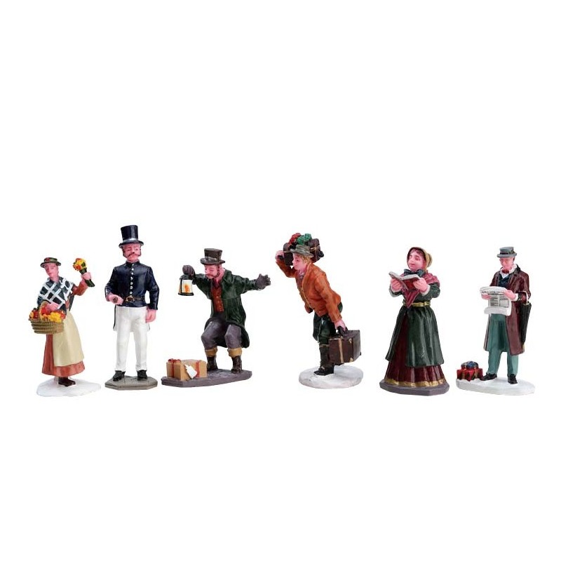 Townsfolk Figurines Set of 6 Cod. 92355 PRODOTTO CON DIFETTI