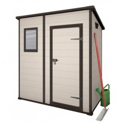 Keter Resin Garden Shed MANOR Pent 6x4 Beige PRODUCT WITH DEFECTS