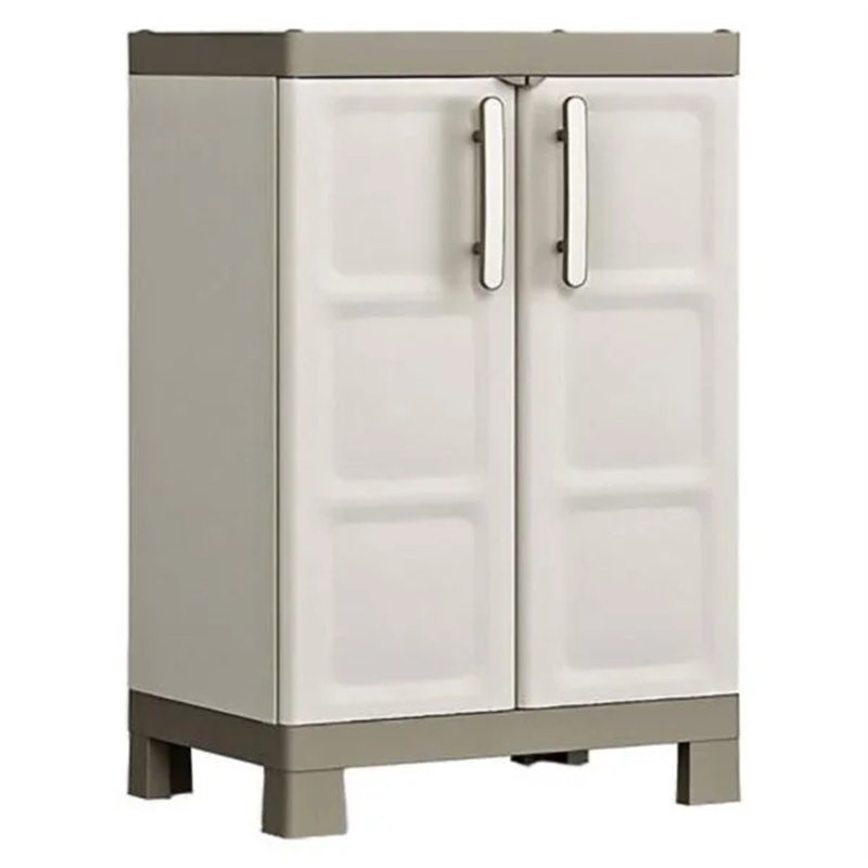 Keter Excellence Low Outdoor Cabinet with 2 Adjustable Shelves - ISTA 6 - 65X45X97H Keter Excellence Low Outdoor Cabinet with 2 Adjustable Shelves - ISTA 6 - 65X45X97H
