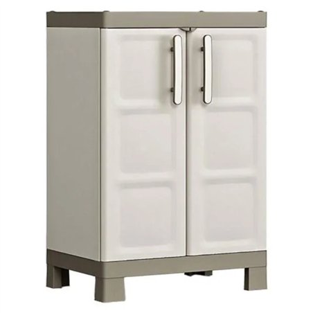 Keter Excellence Low Outdoor Cabinet with 2 Adjustable Shelves - ISTA 6 - 65X45X97H