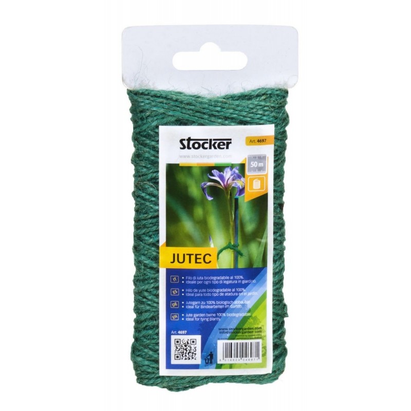 Jutec biodegradable jute thread Stocker 50 m green