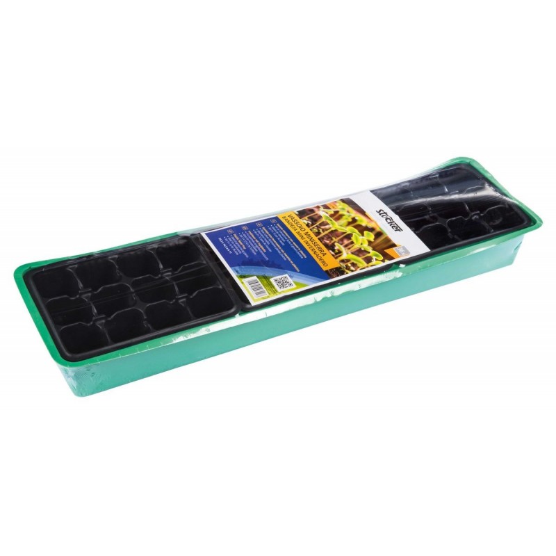 Mini greenhouse tray with plastic jars Stocker 55.5 x 14.5 x h11 cm
