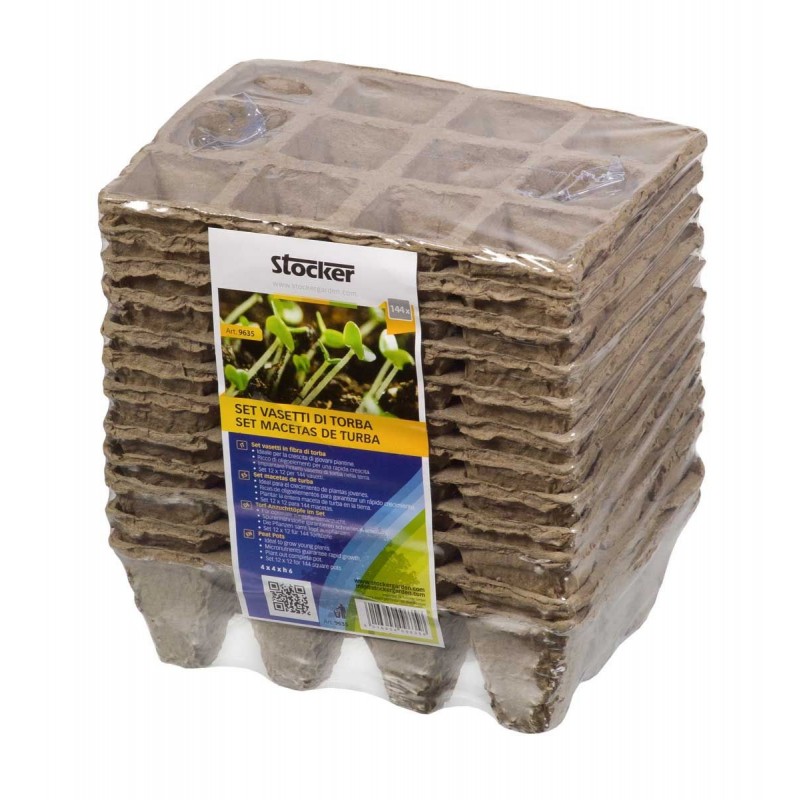 Set pot in peat fiber Stocker 12 x 16 x h6 cm Set pot in peat fiber Stocker 12 x 16 x h6 cm