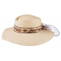 Women's Straw Hat with Brown Ribbon Stocker