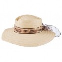 Women's Straw Hat with Brown Ribbon Stocker