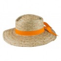 Women's Straw Hat with Orange Ribbon Stocker