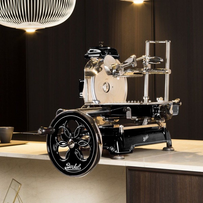 Berkel Slicer Volano Fiorato Tribute color Black - Silver decorations Berkel Slicer Volano Fiorato Tribute color Black - Silver decorations