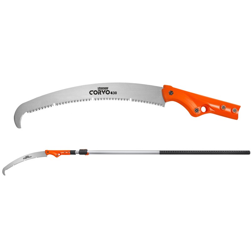 Seghetto Stocker Corvo 430 TC con manico telescopico 230 - 385 cm Seghetto Stocker Corvo 430 TC con manico telescopico 230 - 385 cm