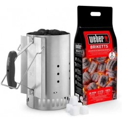 Kit Ciminiera e 2 kg di Brichetti e 3 Accendifuoco Weber Cod. 17631