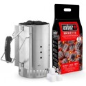Kit Ciminiera e 2 kg di Brichetti e 3 Accendifuoco Weber Cod. 17631