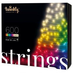 Twinkly STRINGS Luci di Natale Smart 600 Led RGBW II Generazione Cavo Nero