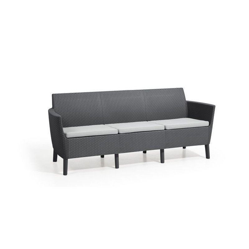 Keter 3 Seater Sofa SALEMO Graphite PRODUCT WITH DEFECTS Keter 3 Seater Sofa SALEMO Graphite PRODUCT WITH DEFECTS