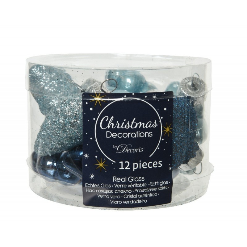 Mini hanging glass decorations. Set of 12 Mini hanging glass decorations. Set of 12