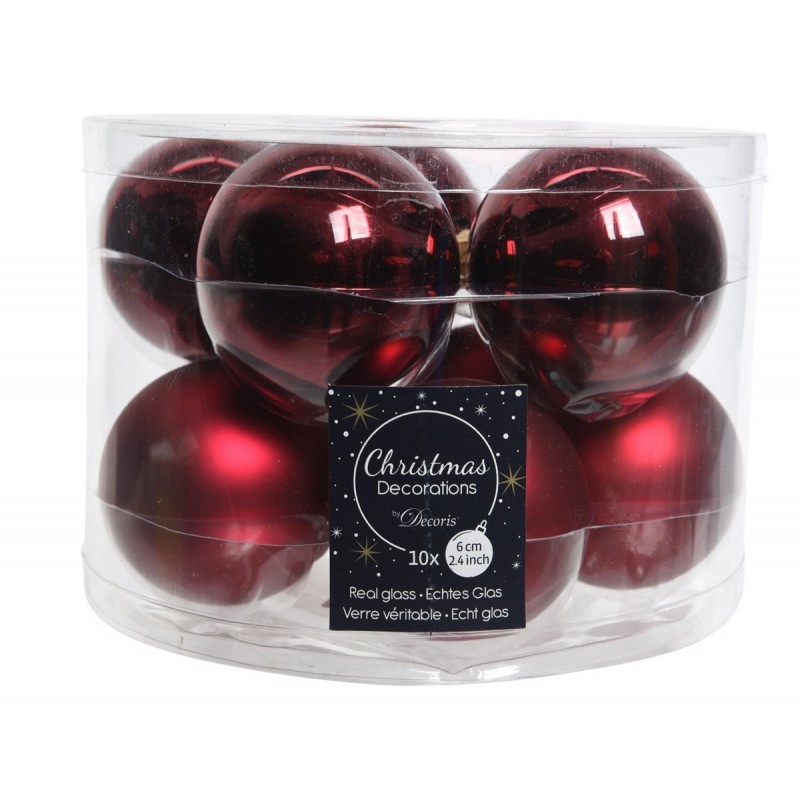 Palline di Natale in Vetro Diam 6 cm Set di 10 Palline di Natale in Vetro Diam 6 cm Set di 10