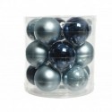 Palline di Natale in vetro da appendere 6 cm Blu. Set 15