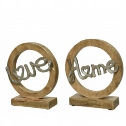 Soprammobile in legno con scritta Love o Home 19 cm. Pezzo Singolo