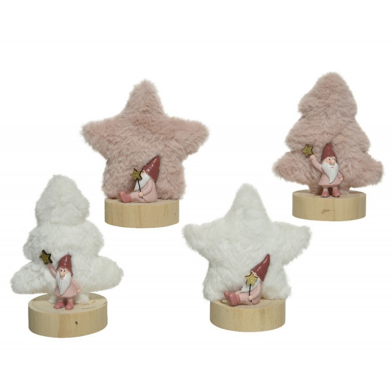Stella o albero di Natale con gnomo 15 cm. Pezzo Singolo