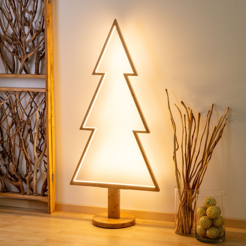 Albero Natale Abete con Base H145cm LED BIANCO CALDO