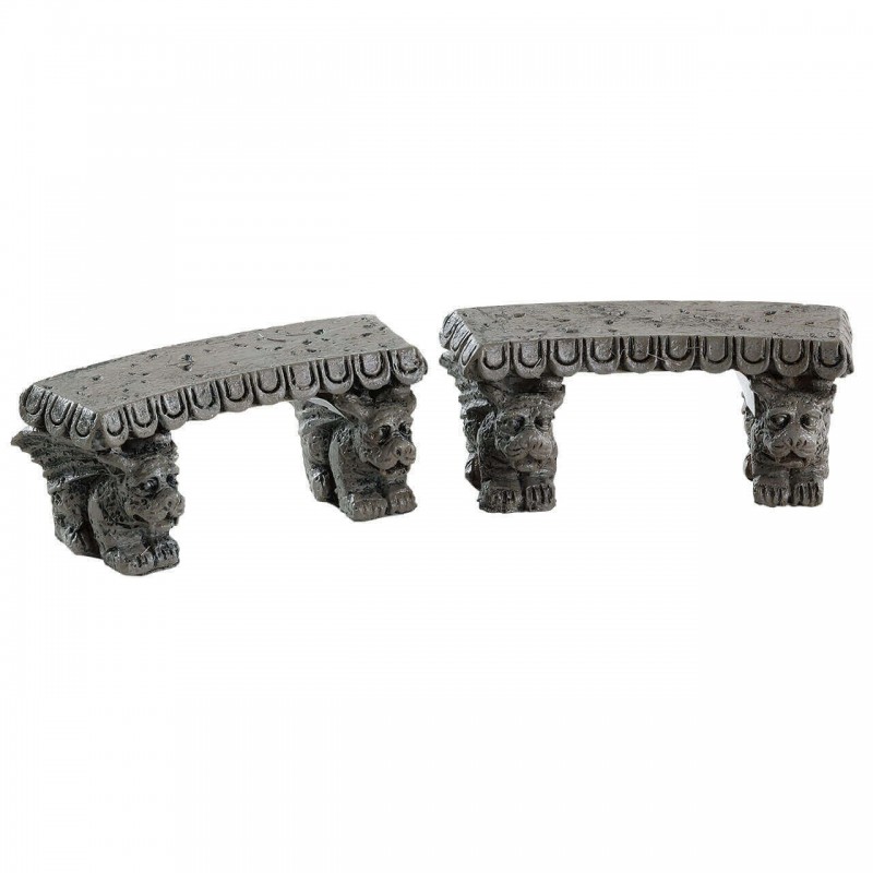 Gargoyle Stone Benches Set Of 2 Ref. 84370 Gargoyle Stone Benches Set Of 2 Ref. 84370