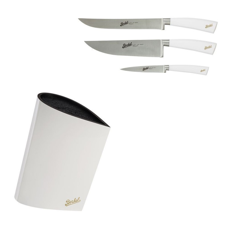 Berkel Ceppo Bag + Elegance Set 3 coltelli chef Bianco