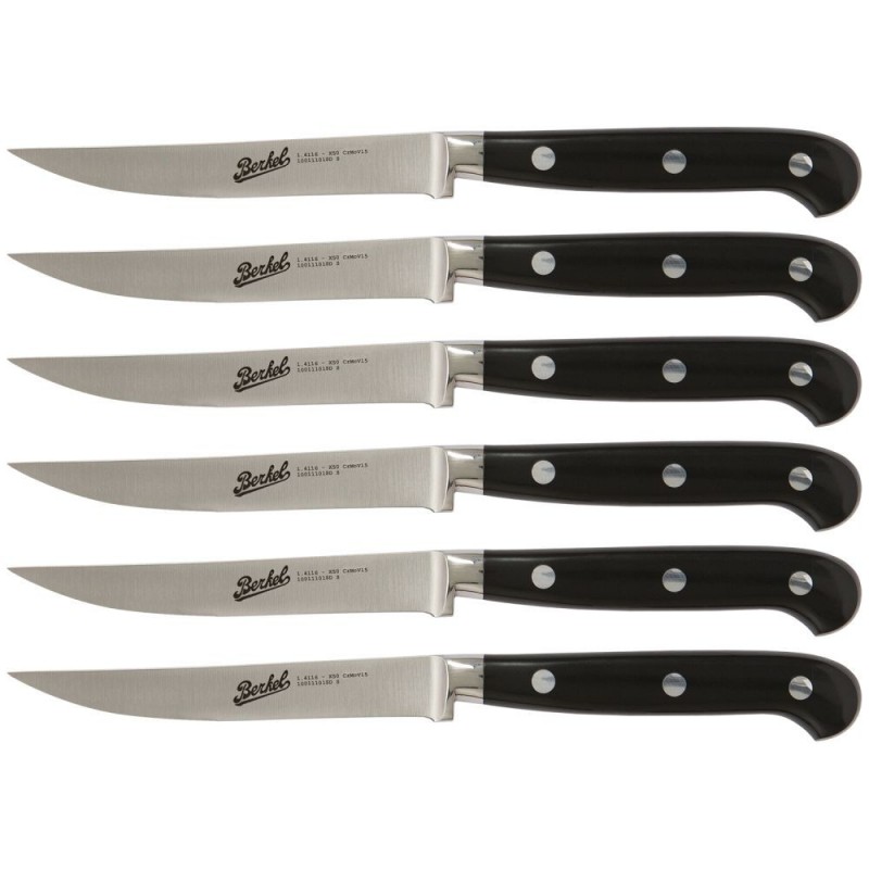 Berkel Adhoc Set 6 coltelli da bistecca Nero Lama liscia dadolo shop