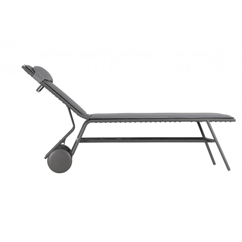 Sun Lounger MIAMI HIGH BEC LaFuma LFM5174 Silver