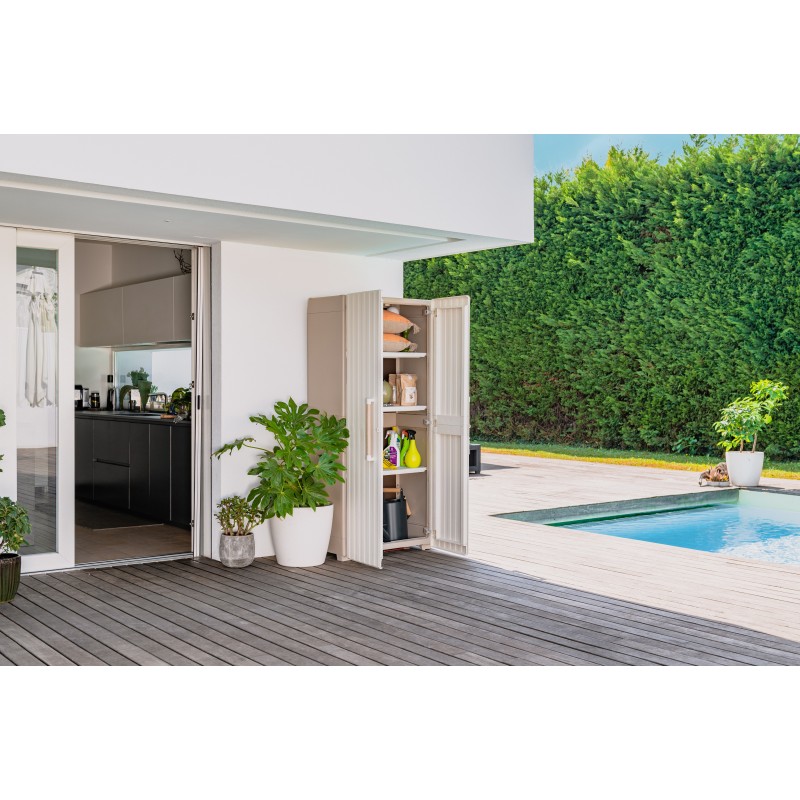 Keter Groove Tall Outdoor Cabinet - ISTA 6 Keter Groove Tall Outdoor Cabinet - ISTA 6