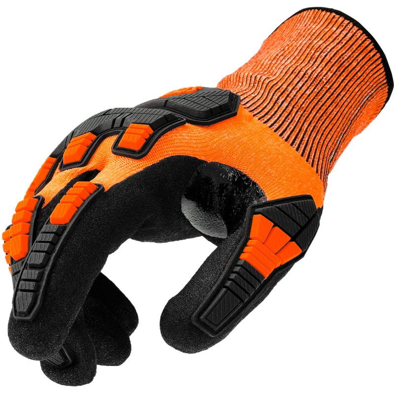 Cut-resistant gloves for Pruning Shears Stocker 9/M orange, in nitrile