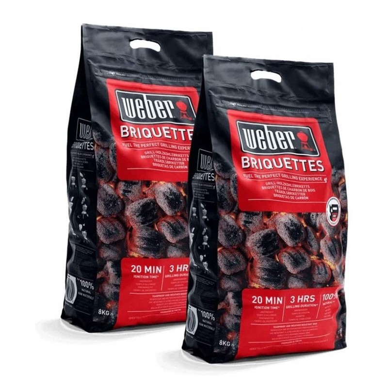 BUNDLE 2 x Sacco da 8 kg di Bricchetti Weber Cod. 17591 BUNDLE 2 x Sacco da 8 kg di Bricchetti Weber Cod. 17591