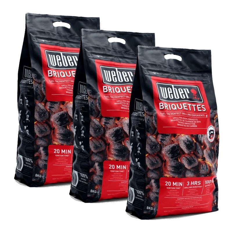 BUNDLE 3 x 8 kg bag of Weber briquettes Ref. 17591 BUNDLE 3 x 8 kg bag of Weber briquettes Ref. 17591