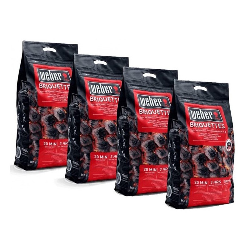 BUNDLE 4 x Sacco da 8 kg di Bricchetti Weber Cod. 17591