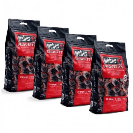 BUNDLE 4 x Sacco da 8 kg di Bricchetti Weber Cod. 17591