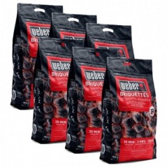 BUNDLE 6 x Sacco da 8 kg di Bricchetti Weber Cod. 17591