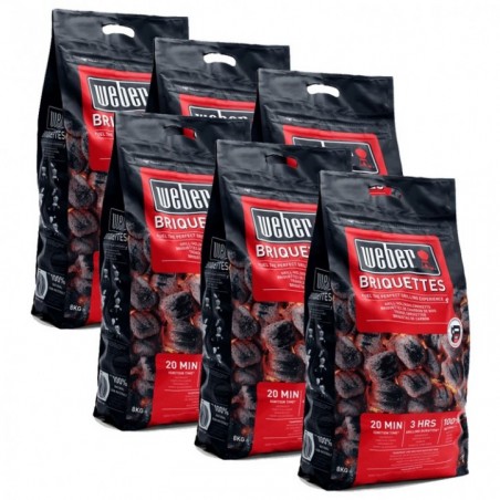 BUNDLE 6 x 8 kg bag of Weber briquettes Ref. 17591