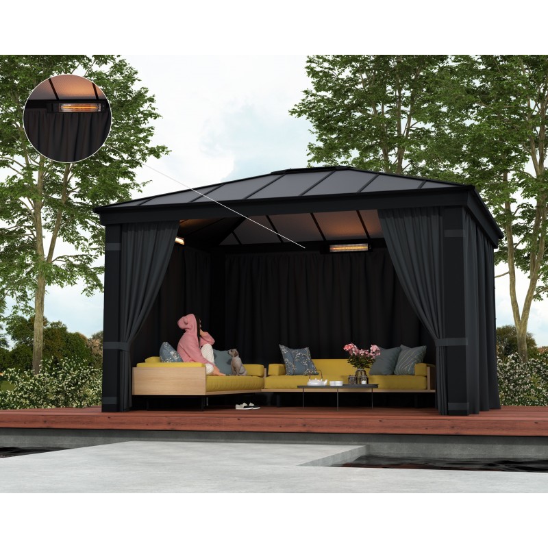 Canopia Outdoor Infrared Heater in Carbon Fiber IP65 with Wall Mounting Canopia Outdoor Infrared Heater in Carbon Fiber IP65 with Wall Mounting