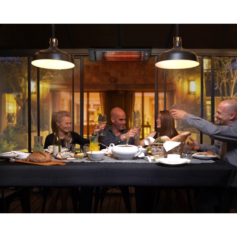 Canopia Outdoor Infrared Heater in Carbon Fiber IP65 with Wall Mounting Canopia Outdoor Infrared Heater in Carbon Fiber IP65 with Wall Mounting