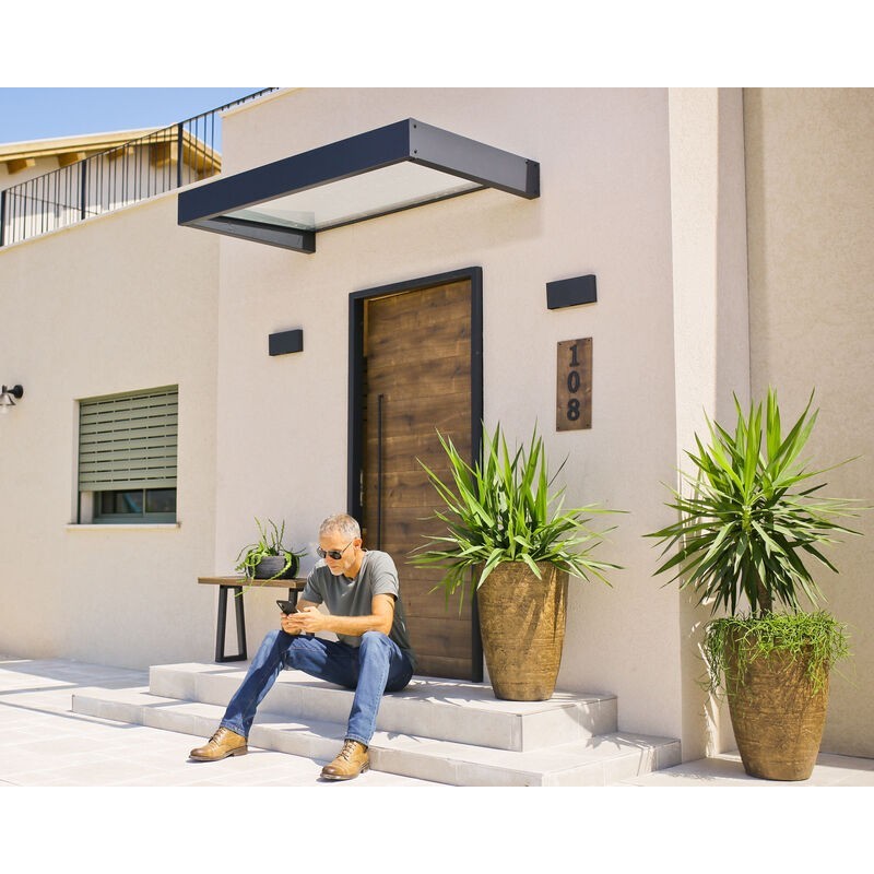 Canopia Sophia Outdoor Shelter 215X95 cm - Grey Frame Opal White Panels Canopia Sophia Outdoor Shelter 215X95 cm - Grey Frame Opal White Panels