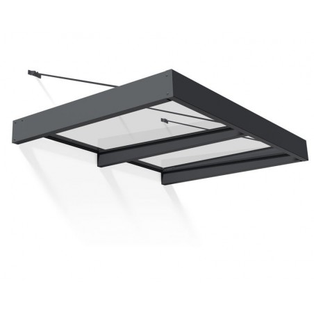 Canopia Sophia XL Pensilina Da Esterno 192X140X67 cm - Struttura Grigia Pannello Trasparente